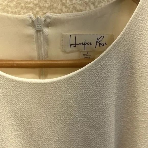 Harper Rose Crepe Sheath Assymetrical Dress Colorblock Short Sleeve Women's 6 - Picture 9 of 9